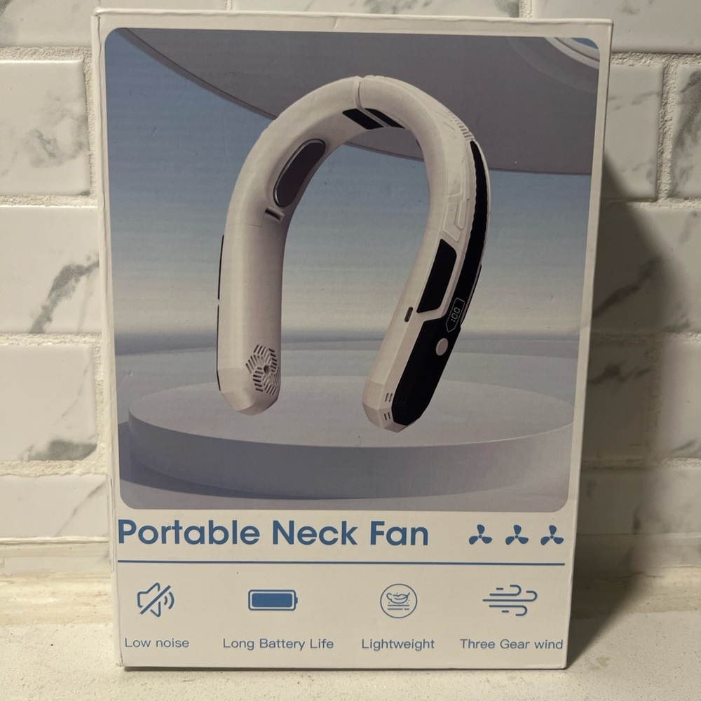 Portable Neck Fan - Black and White